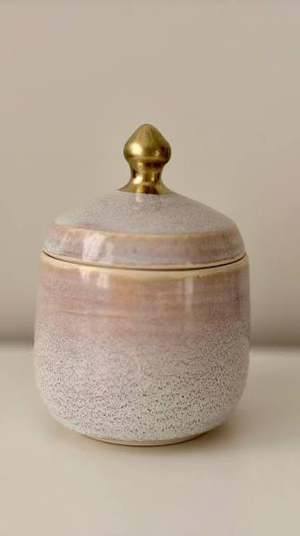 Gold Lustre Sugar Jar