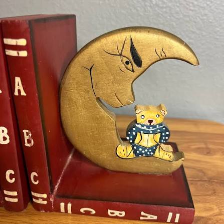 Carved Moon Bookend