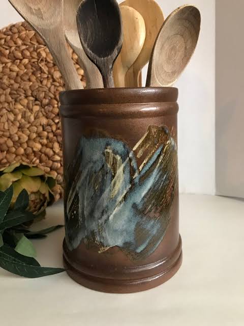 Ink Glaze Utensil Crock